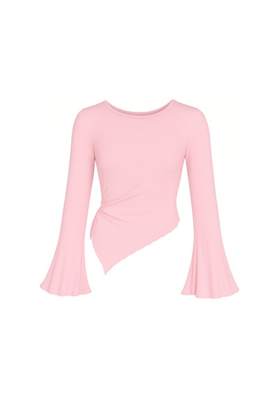 Wild Flower Açık Pembe Yuvarlak Yaka Drape Detaylı İspanyol Kol Tesettür Uyumlu Üst Bluz Pembe Wild Flower Açık Pembe Yuvarlak Yaka Drape Detaylı İspanyol Kol Tesettür Uyumlu Üst Bluz Pembe