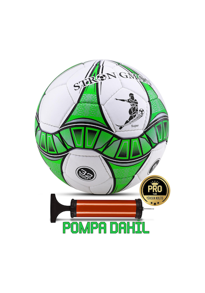 Telvesse Futbol Topu El Dikişli Pompalı Set Ultra Dayanıklı Sert Zemin Halı Saha Topu 5 Numara Çok Renkli