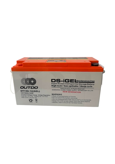 Outdo Solar Jel Akü 150 Ah 12v Dijital Ekranlı Akıllı Solar Akü