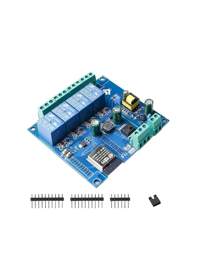 Esp32 Wifi Bluetooth 4 Kanal Röle Kartı Esp32-wroom-32e Ac 220v / Dc 5-30v Besleme Destekli
