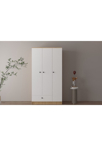 3 Kapaklı 1 Çekmeceli Modern Gardırop
