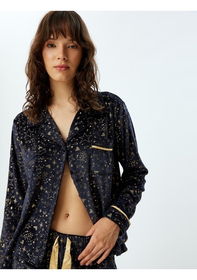 Koton Pijama Üstü Örme Düğmeli Gömlek Yaka Parıltılı Yıldız Baskılı Lacivert 5wlk40191mk Lacivert Koton Pijama Üstü Örme Düğmeli Gömlek Yaka Parıltılı Yıldız Baskılı Lacivert 5wlk40191mk Lacivert