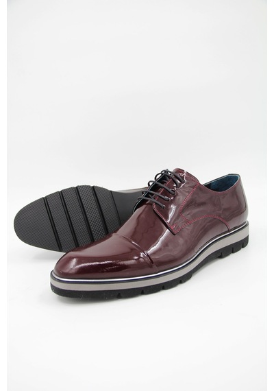 Luciano Bellini E606 Erkek Rugan Ayakkabı - Bordo-bordo