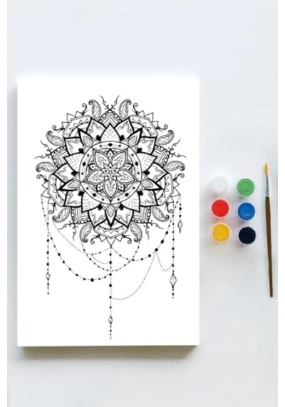 Mandala Tuval Kanvas Tablo Boyama Hobi Seti 6 40x60cm -