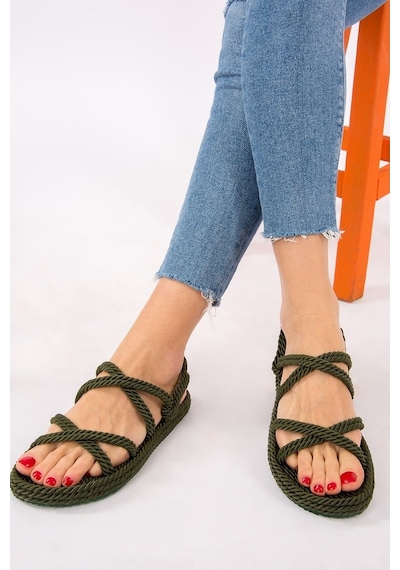 Fox Shoes Haki Kadın Sandalet H596011704