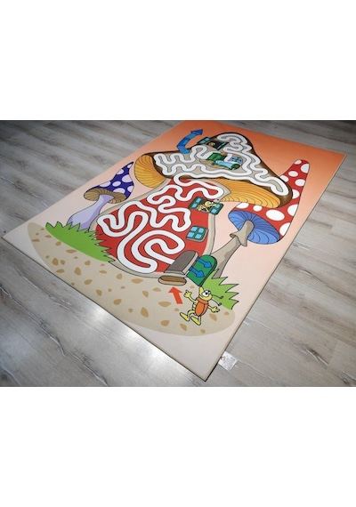 Doğuş 3Boyutlu Halı 3D-918 Mantar Ev 140X200Cm Çocuk Halısı Çok Renkli