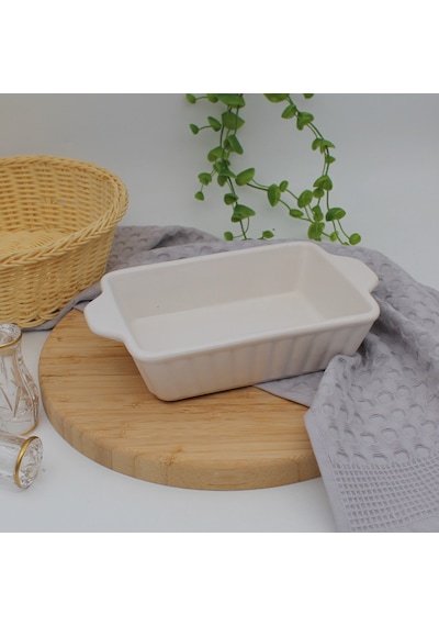 Arna 22 Cm Yanmaz Yapışmaz Fırın Kabı Beyaz