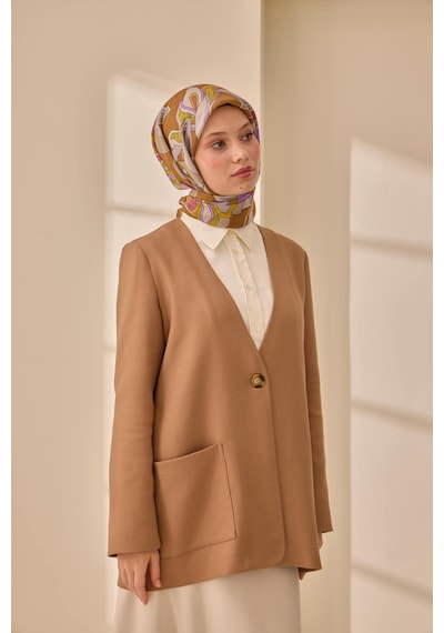 Silk Home Olinda İpek Eşarp 47003-19 Taba, Soluk Pembe, Yağ Yeşili, Gri, Leylak