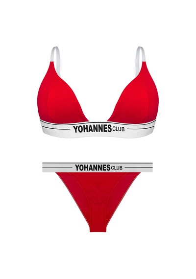 Yohannes Club, Kadın Pamuklu İç Çamaşırı Takımı, Renk Seçenekli, Üçgen Sütyen-kemerli Brazilian Külot Kırmızı Yohannes Club, Kadın Pamuklu İç Çamaşırı Takımı, Renk Seçenekli, Üçgen Sütyen-kemerli Brazilian Külot Kırmızı