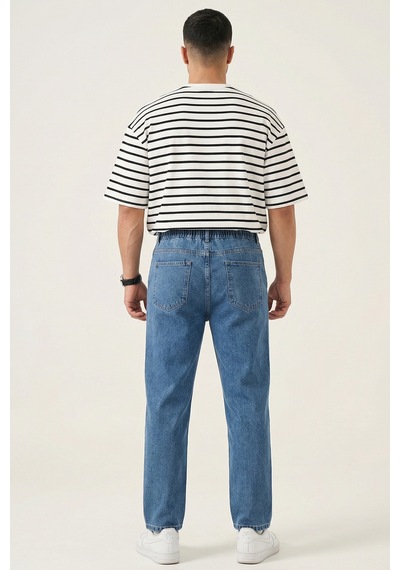 Erkek Rahat Kesim Baggy Jean Pantolon 30073 - Lacivert
