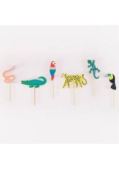 Meri Meri - Jungle Jamboree Candles - Jungle Jamboree Mumlar - 6 Adet