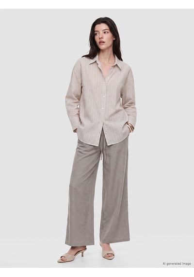 Lcw Comfort Bej Beli Lastikli Modal Karışımlı Kadın Pantolon