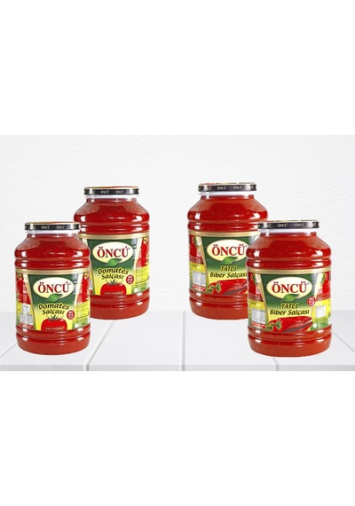 Domates Salçası 4300 G + Tatlı Biber Salçası 4300 G 4 Lü Paket