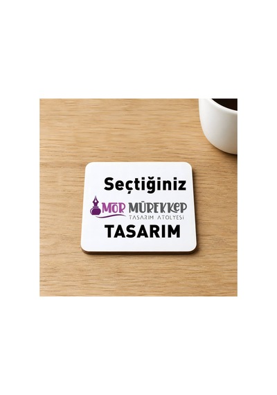 Seçtiğin Baskılı 9x9 Cm Kare Mdf Bardak Altlığı Ahşap Çok Renkli
