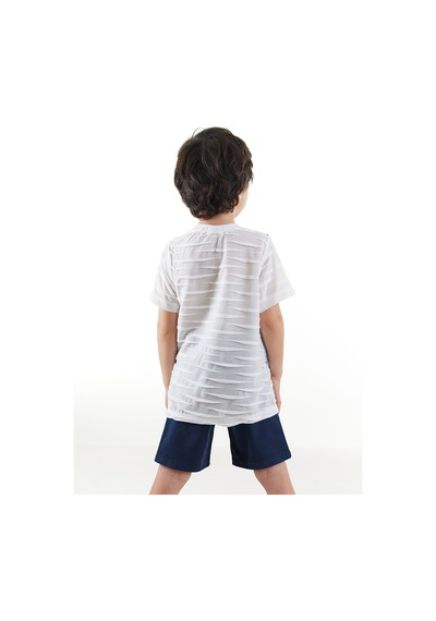 Midimod Erkek Çocuk Yelekli T-shirt Şort Takım Renkli Çok Renkli