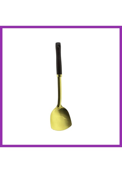 Bezos Metal Servis Spatulası Ahşap Saplı Gold Bty Altın