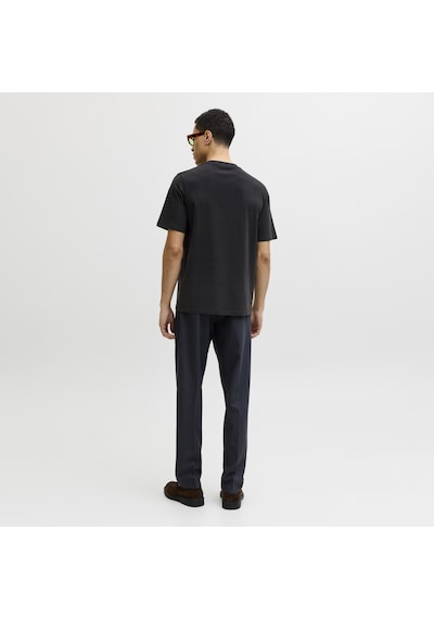 Jack & Jones Erkek Gögüs Baskili Sifir Yaka Kisa Kollu Tisört - Oscar - 12302469 Siyah