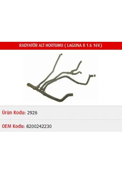 Master M2926 Radyator Hortumu Alt 8200242230