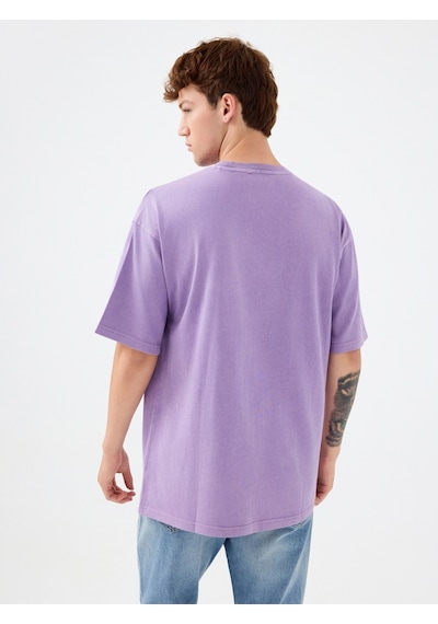 Oversize Fit Erkek Tshirt K.kol Light Purple