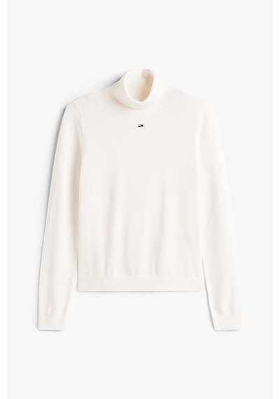 Tommy Hilfiger Kadın Essential Slim Fit Balıkçı Yaka Kazak - Kırık Beyaz Ancient White