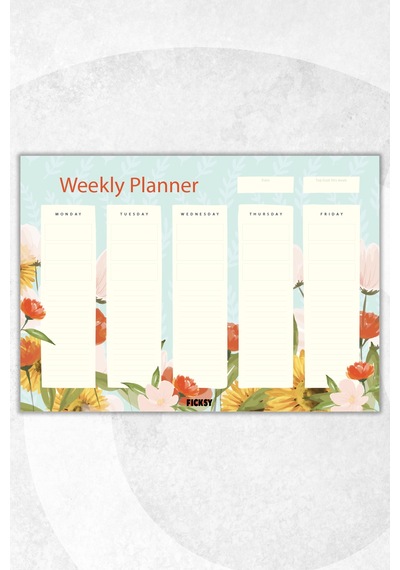 Haftalık Planlayıcı - A4 Ebat Yapılacaklar - 30 Yaprak - Weekly Planner - 0694 Çok Renkli