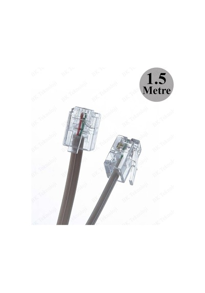 RJ11 6P2C Hazır Telefon Modem Ara Hat Kablosu 1.5 Metre