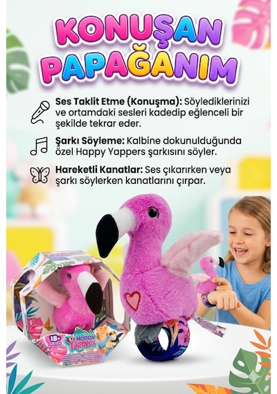 Asya Oyuncak Happy Yappers Slap Bant Konuşan Ve Taklit Eden Pelikan Cx0425 9592 Pembe