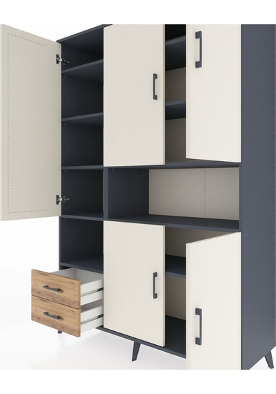 Hyperion Dolap 10 Raflı 2 Çekmeceli 5 Kapaklı 132x44x195 Antrasit-aytaşı/çam Aytası/atlas Çam Hyperion Dolap 10 Raflı 2 Çekmeceli 5 Kapaklı 132x44x195 Antrasit-aytaşı/çam Aytası/atlas Çam
