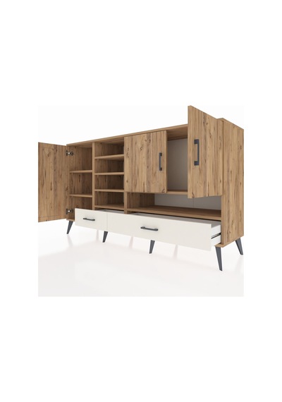 Kronos Konsol 8 Raflı 2 Çekmeceli 3 Kapaklı 176x59x99 Çam-çam/ayt Çam-çam/aytaşı