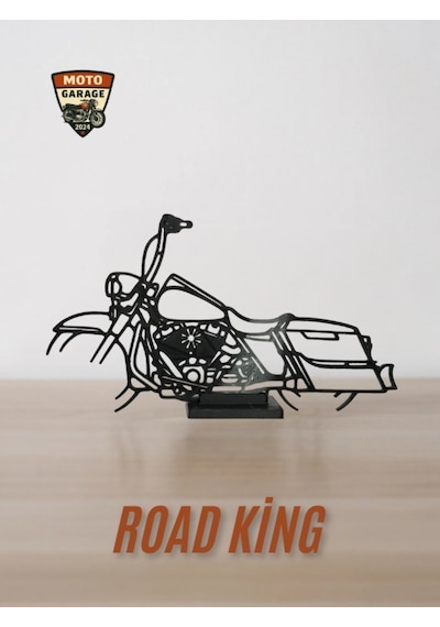 Harley Road King Masa Dekoru Klasik Cruiser Motor Figürü/silüeti