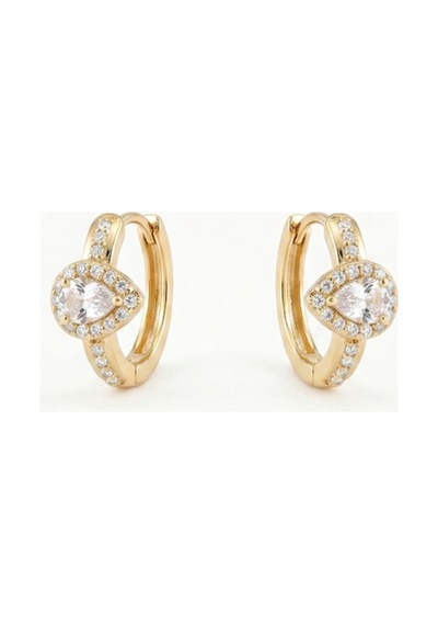 Xuping 14k Gold Rengi Kuyumcu İsçiligi Modern Tasarim Tas Detay Kararmaz Kadin Halka Küpe Ekru - 903788081 Ekru