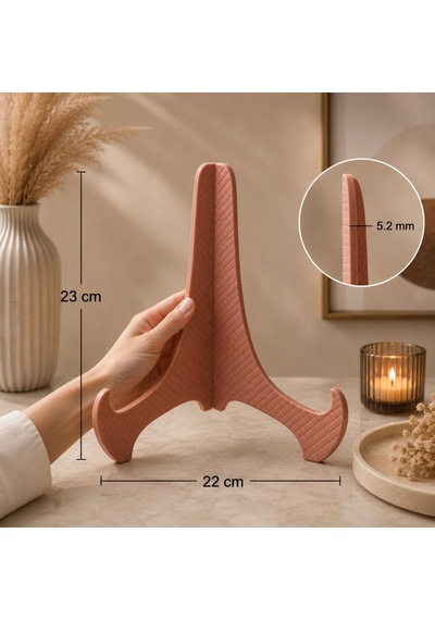 Büyük Boy Tabak Standı 23x22 Cm Dekoratif Tabak Şövalesi 5.2 Mm Battal Boy