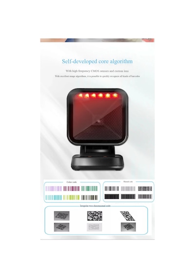 2d Çok Yönlü Barkod Tarayıcı Qr Kod Masaüstü Barkod Okuyucu Süpermarket İçin Ev-x9003