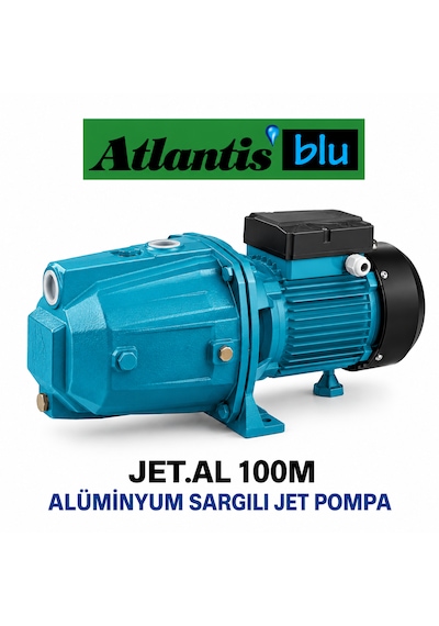 Atlantis Blu Jet100a 1hp 220v Döküm Gövdeli Alüminyum Sargılı Jet Pompa Okyanus Seri