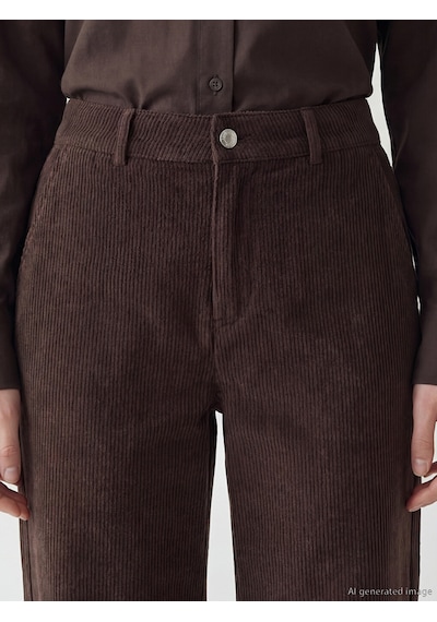 Lcwaıkıkı Classic Kahverengi Dar Fit Kadın Fitilli Kadife Pantolon