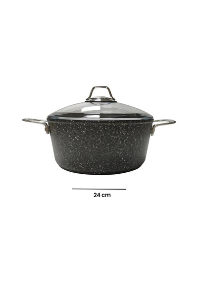 Black Line Derin Tencere - 24 Cm Siyah