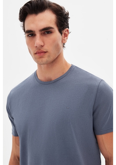 D's Damat Ds Damat Regular Fit Füme Düz Nakışlı %100 Pamuk T-shirt 4hc140632006m Füme