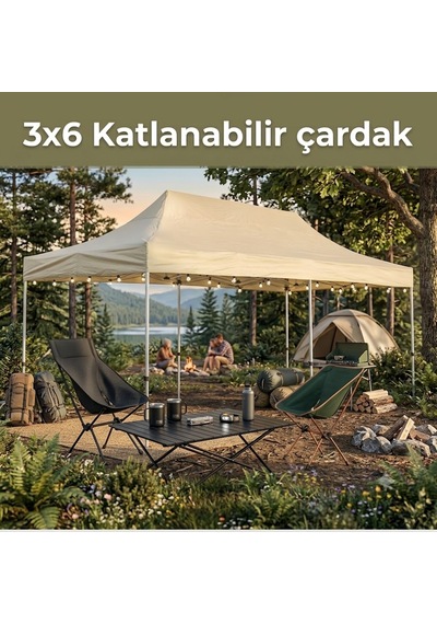 Missidea 3 6 Makaslı Katlanır Çardak Krem