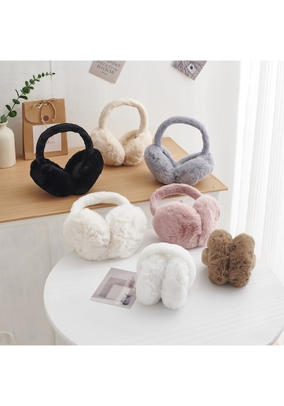 Eleven Markets Soğuktan Koruyucu Soft Peluş Katlanabilir Kulak Koruyucu Kulaklık Beyaz
