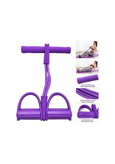 Özel Seri Btr-purple Ayak Çekme Egzersiz Lastiği Mor Pilates İpi Antrenman Aleti Spor Bandı