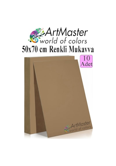 Kahverengi Renkli Mukavva 50x70 Cm 10 Adet 1 Paket Renkli Sert Karton 1.0 Mm Anasınıfı Hobi Etkinlik Okul Öncesi Elişi
