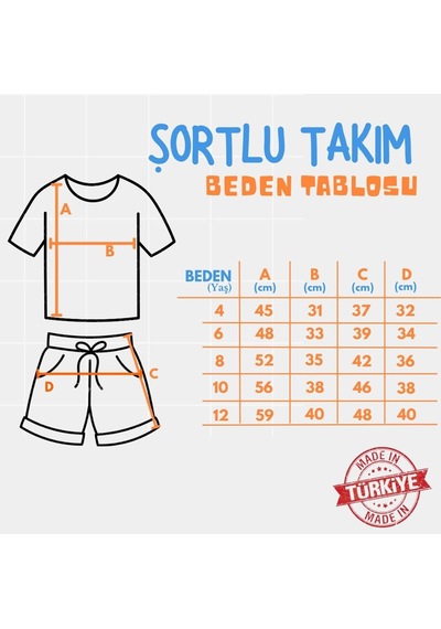 Mnk Baby & Kids Baskılı Erkek Çocuk Tişört Şortlu Takım M00715 Saks Mavi