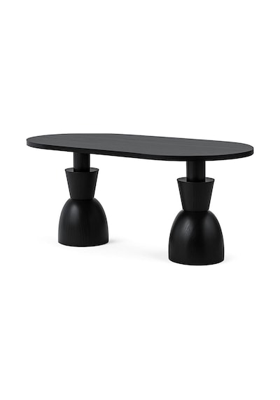 Monera Oval Ahşap Yemek Masası 90x170 Siyah Monera Oval Ahşap Yemek Masası 90x170 Siyah