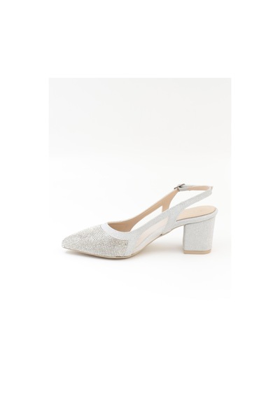 Nesilshoes Nesil Shoes Özma 7025 Gümüş Taşlı Kadın Sandalet GÜMÜŞ