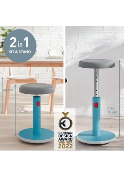Leitz Ergo Active Hareketli Tabure 2si 1 Arada - Mavi - Kod:65180061 Mavi