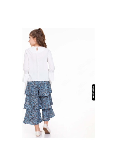 Xo Kids Kız Alt Üst Takım 4-12 Yaş 3662 Kaut10118 Beyaz - Mavi