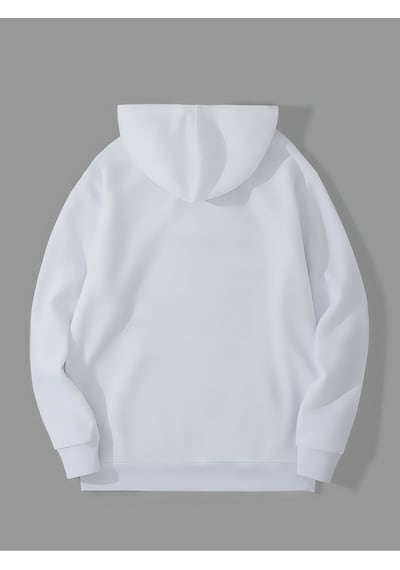 Harmandar Üç İplik Baskısız Unisex Beyaz Kanguru Cepli Kapüşonlu Sweatshirt Hoodie Beyazsweat Harmandar Üç İplik Baskısız Unisex Beyaz Kanguru Cepli Kapüşonlu Sweatshirt Hoodie Beyazsweat