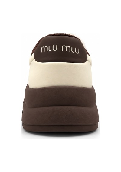 Look Life Miu Miu Çıkartılabilir Tüylü Figür Detaylı Kalın Taban Kadın Sneaker Bej