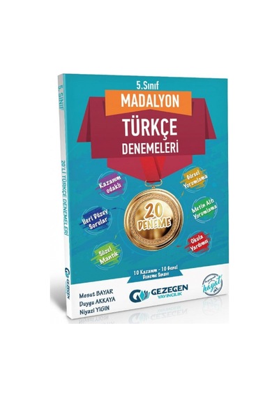 Gezegen Yayınları 5. Sınıf Madalyon 20' Li Türkçe Deneme Yni