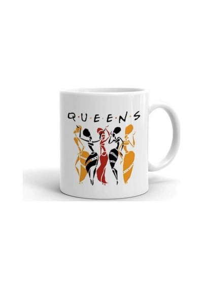 Queens Baskılı Kupa Beyaz